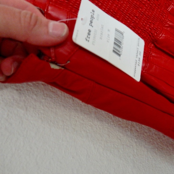 Free People Red Faux Leather Dress NWT - Picture 7 of 8